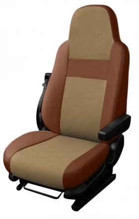 Авточехлы Volvo VNL 670, 720 (2005+) "Truck" алькантара-экокожа, рыжий/бежевый