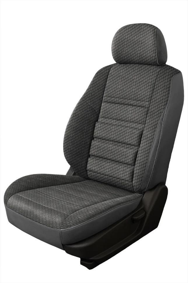 Авточехлы ГАЗ 31105 Волга "Трио" жаккард-экокожа, соты