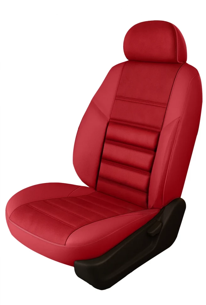 Авточехлы Skoda Octavia IV "Трио" алькантара-экокожа, красный