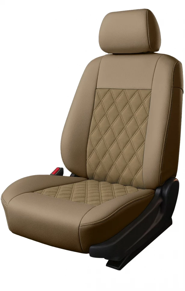 Авточехлы Ford Tourneo Connect "Двойной ромб" алькантара-экокожа, бежевый