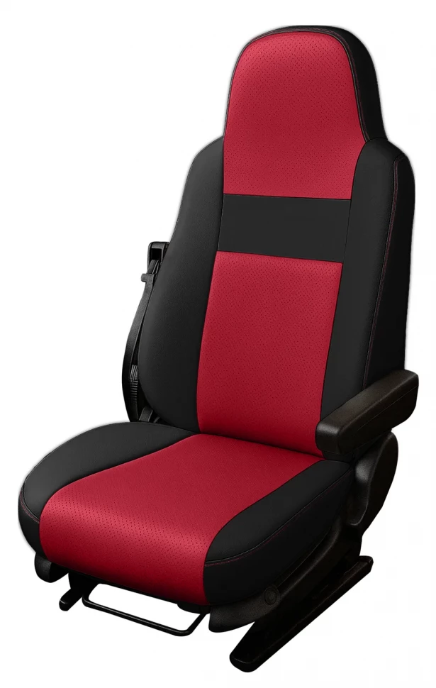 Авточехлы MAN TGA (2013+) "Truck" экокожа, черно-красный