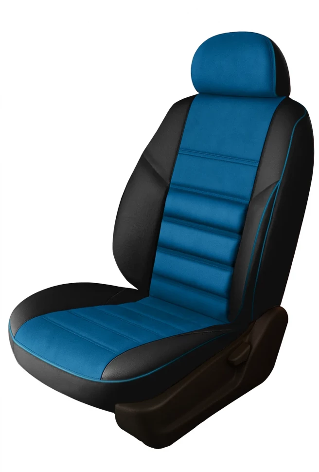 Авточехлы Citroen Berlingo I / Peugeot Partner I (Original) "Трио" алькантара-экокожа, черно-синий
