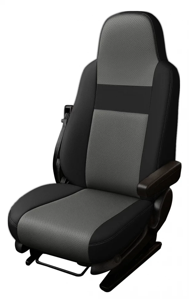 Авточехлы Iveco Daily (2014-2016) "Truck" экокожа, черно-серый