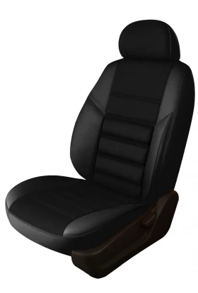 Авточехлы Volkswagen Caddy III (2008-2010) (1+1) "Трио" алькантара-экокожа, черный