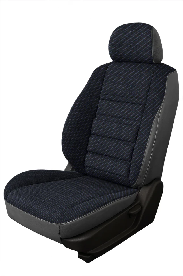 Авточехлы ВАЗ 2110 "Трио" жаккард-экокожа, корабль голубой
