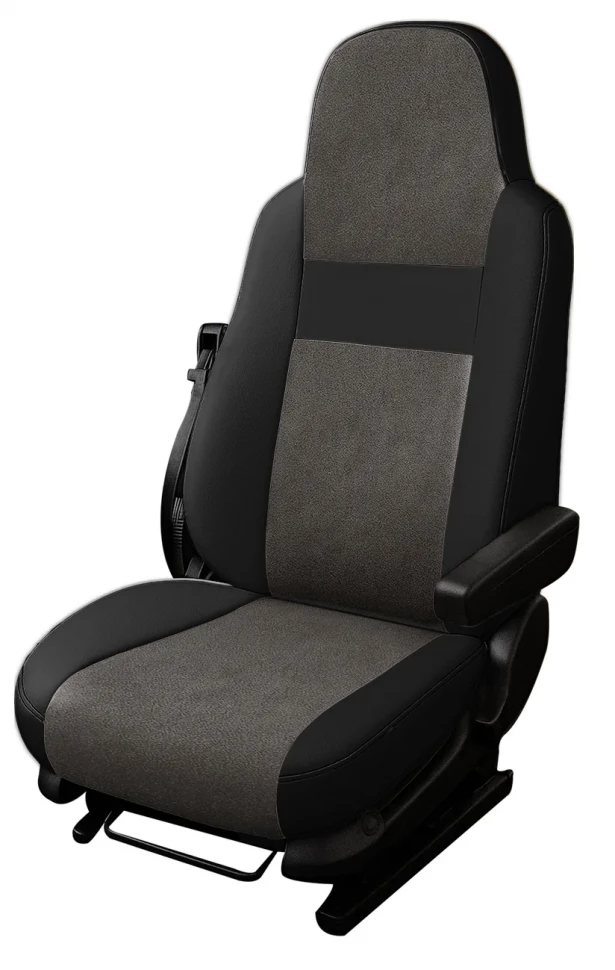 Авточехлы Ford Transit VII (1+2) (2009-2018) "Truck" алькантара-экокожа, черно-серый