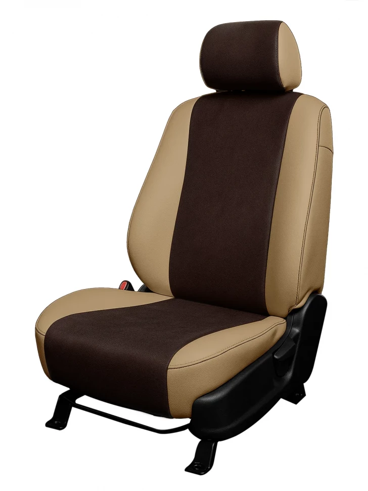 Авточехлы Ford Transit VIII (1+2) (2012-2021) "Лима" алькантара-экокожа, бежевый/коричневый