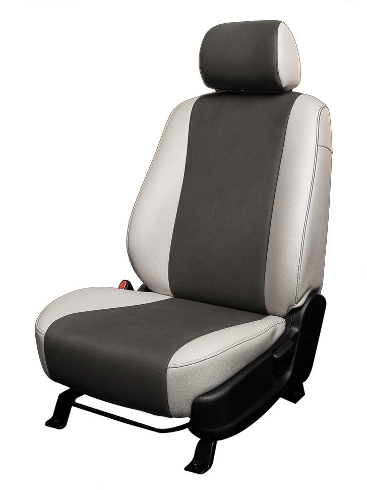 Авточехлы Ford Transit VIII (1+2) (2012-2021) "Лима" алькантара-экокожа, белый/серый