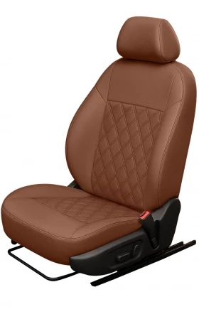 Авточехлы Volkswagen Crafter (1+2) (2003-2013) "Двойной ромб" экокожа, рыжий
