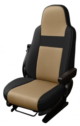 Авточехлы Mercedes-Benz Sprinter (1+2) (2015+) "Truck" экокожа, черно-бежевый